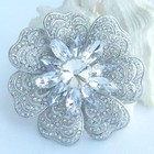 Pretty Bridal Bouquet Flower Brooch Pin W Clear Rhinestone Crystals Ee06028c1