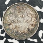 1858 Canada 20 Cents Lot jm1596 Silver  Beautiful Details  Reverse Old Cleaning