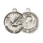 Medium Sterling Silver Holy Spirit Medal Pendant 24  Endless Chain Necklace