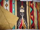 Mainstays Kokopelli Black Teal Southwestern Tribal  2  Standard Pillow Shams 