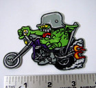 Rat Fink R f  Biker  Embroidered Iron-on Patch - 3 5 