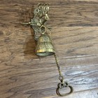 8  Antique Cast Brass Bell Door Bell Knocker Wall Mounted Jesus Manger Catholic
