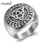 Mendel Mens Viking Rune Celtic Irish Trinity Knot Ring Stainless Steel Size 7-15