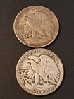 Lot  2  1943-p   46-s Walking Liberty Half Dollar Coins