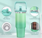 30oz Insulated Stainless Steel Tumbler With 2-in-1 Flip Straw  Handle Vacuum Mug