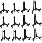 5 Inch Black 12pcs set Plastic Easels Plate Display Stands Picture Frame Stan   