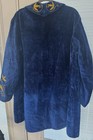 Blue gold Velvet Jacket  Embroidered Floral Mid-length Odd Fellows  ioof 