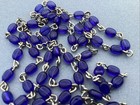 Vintage Catholic Religious 22    Blue Rosary Beads Double Sided Crucifix   520