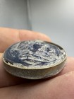 Ancient Roman Patina Roman Glass 2 Kings Faces Brass Pendant