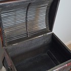 Wooden Treasure Chest Storage Box Curved Lid Metal Handles Brass Hardware Hook