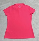 Under Armour Golf Polo Shirt Womens Large Fitted Pink Wounded Warrior Project