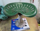 Vintage Pressed Steel Tractor Seat Stool 16  Tall