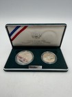 1992-p Columbus Proof Silver Dollar   Half Us Mint 2 Coin Set Box Coa