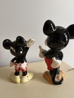 2 Vintage Mickey Mouse Walt Disney Ceramic Figurines Rare Collectibles