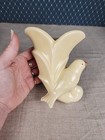 Vtg Wall Pocket Ceramic Pottery Cornucopia Bird Vase Planter 40s-50s