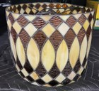 Vintage Tiffany Style Stained Glass Oval Ceiling Light  Lamp 12 5x14 5 In 