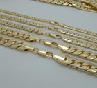 Mens Miami Cuban Link Chain 8  9  20  22  24  26  30  Inch 14k Gold Plated