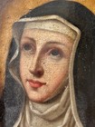 Antique 18th Century European Original Oil Canvas Portrait Praying Nun Framed