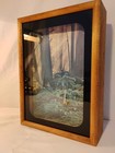  Vintage 1970 s Wood Framed Forest Wall Clock Decor Sunlight Shadow Box 9x12