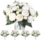 4 Bundles 36 Heads Artificial Peony Flower Silk Fake Flowers Home Wedding Decor