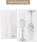 Wedding Champagne Glass Set Silver Toasting Flute Glasses Pack Of 2 With Rhinest