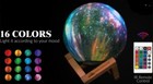 3d Printing Galaxy Moon Lamp 4 8   16 Color Night Light  Touch   Remote Control