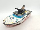 Vintage Tin Litho Ko Japan Harbour Patrol Boat Friction Toy Original Box Working