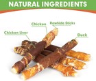 Triple Flavor Rawhide Dog Treats 5    Chicken  Duck   Chicken Liver Sticks