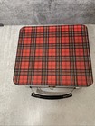 Vintage Aladdin Red Tartan Plaid Lunch Box No Thermos Guc