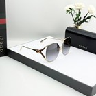 Gucci Gg0225s 001 Fork Sunglasses Gold Metal Gray Gradient Lens Women 63-17-130