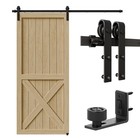 Ccjh 6ft Sliding Barn Door Hardware Kit Wooden Singledoor adjustable Floor Guide