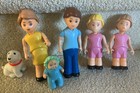 Vintage Little Tikes Dollhouse Family-lot Of 6  mom-dad-girl-girl-baby-dog  Euc