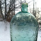 1860s Union Clasped Hands Eagle Quart Historical Whiskey Flask Bold Emb