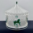 Vintage Rare 1940   s 1950   s Lucite Carousel Cotton Ball Canister Jar Horses              