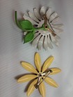 Vintage  Mid Century Enamel Flower Brooch Pins