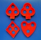 Set 4 Hutzler Cookie Cutters Vintage Playing Card Spade Heart Diamond Club Red