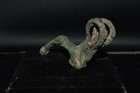 Large Ancient Near Eastern Luristan Bronze Ram Figurine Handle 1000 To 800 Bc