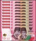 20 X Indonesia 100 000 Rupiah Banknote  2022  P-168  Unc 2 Million  Usa Seller