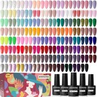100 Pcs Gel Nail Polish Kit - No Wipe Base   Matte Glossy Top Coats For Diy Salo