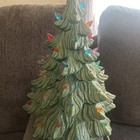 Nice  Vintage Green Holland Mold Ceramic Christmas Tree 21    With  Base