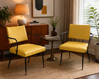 Vintage Viko Mcm Mustard Yellow Arm Chairs Pair 1975 Mid Century Modern Pa
