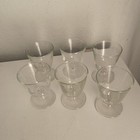 Set Of 6 Vintage Clear Glass Footed  Ice Cream  Cocktail Wine Glass 4 5 