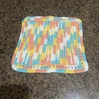 Handmade Set Of 3 Crochet 100  Cotton Dish wash Cloths 11x11 Inches  new 