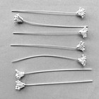 Flower Stamens Small Headpin 2 1 8 Inch 21 Gauge Silver Plated Brass Q6 Per Pkg