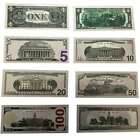 8pcs Dollar Bill Full Set Silver Banknote Colorful Usd 1 2 5 10 20 50 100