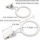 100 Pack Metal Curtain Rings With Clips  Drapery Clips With Rings  Drapes Rings 
