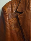 Vintage 1960s Scully California Ostrich Leather Yoke Scrollwork Blazer 46l