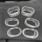 Lucite Grape Napkin Rings Set Of 6 Clear Acrylic Vintage Taiwan Table Decor Mcm