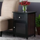 Accent Table Side End Tables Storage Wood Bedroom Living Room Quality Espresso