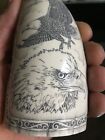 Scrimshaw  Whale Tooth Resin Reproduction  soaring Eagle  A Beautiful Piece 